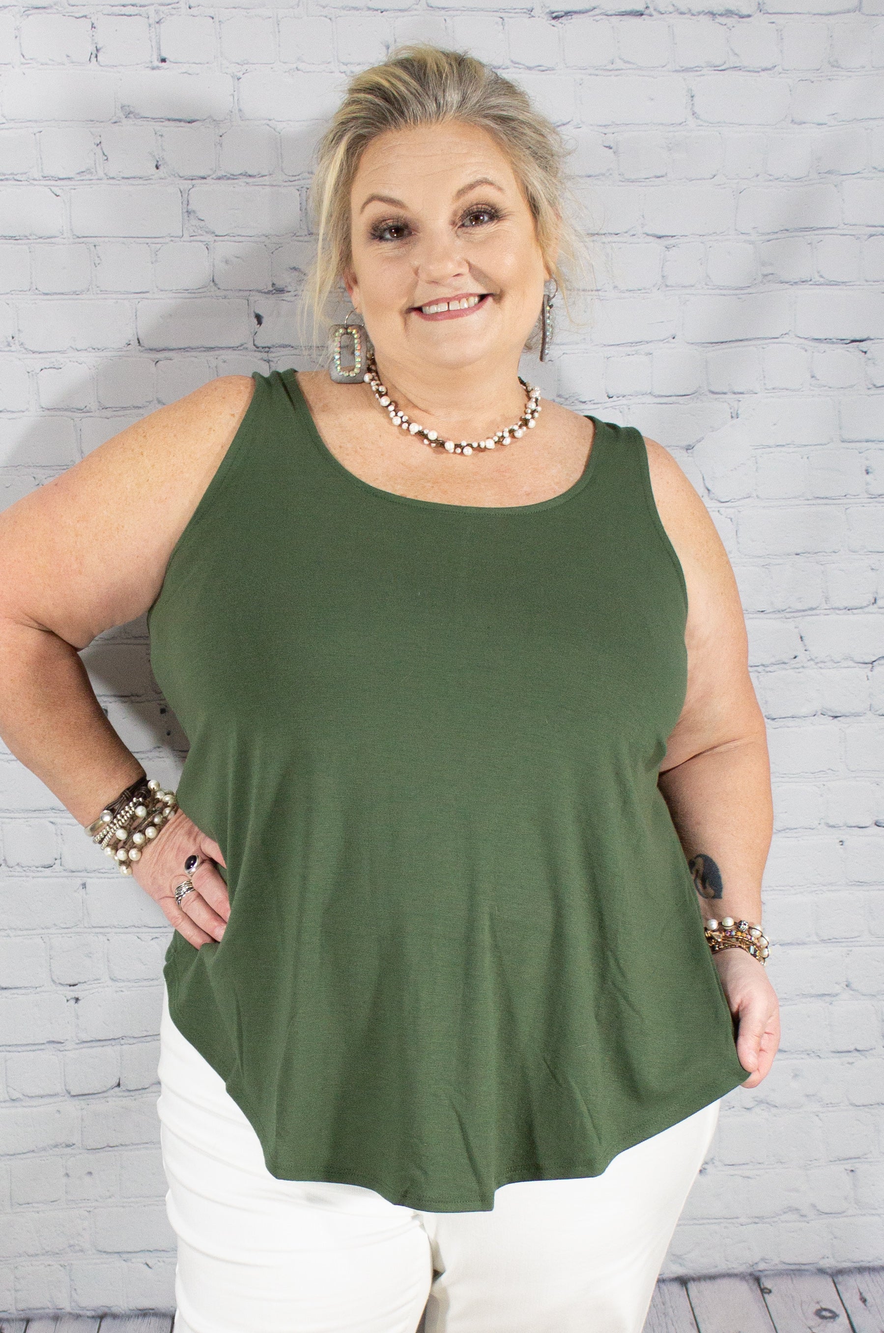 Every Occassion Layering Tank Army Green